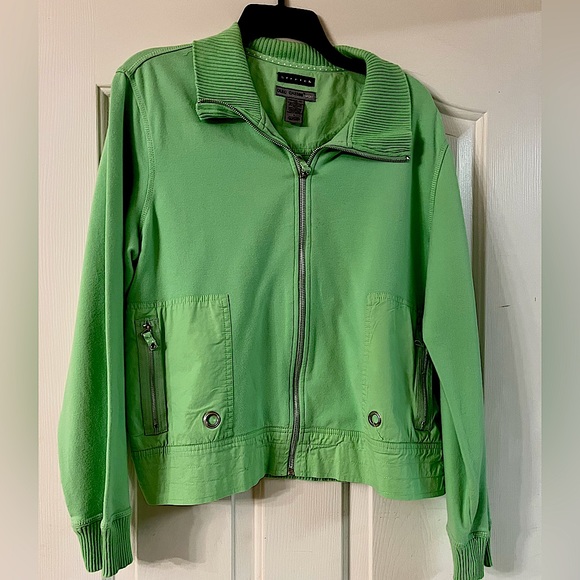 Oleg Cassini jacket size large. Lime green color - Picture 1 of 5